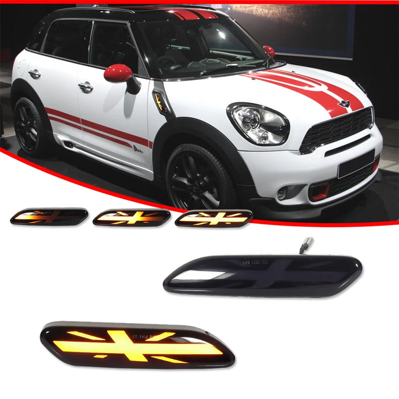 Clignotants Latéraux LED Dynamiques Mini Cooper R60 Countryman R61 Paceman 2011-2016 Union Jack Ambre
