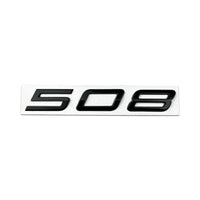 Logo Peugeot 208, 308, 408, 408X, 508 et 508L en ABS 3D, Emblème Lettres de Coffre Noir Brillant, Argent ou Gris