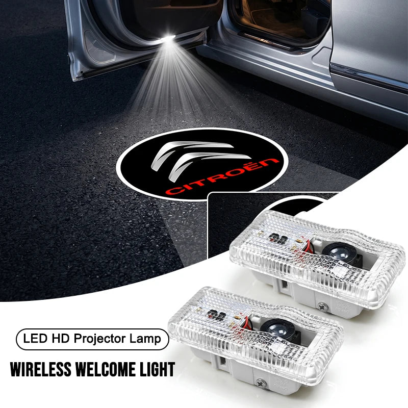 Projecteur Porte Citroën, Lot de 2, Plug and Play, Lentille Verre HD, C3 C4 C5 C6 Picasso Cactus DS3