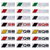 Emblème de Coffre Audi S8, Q8 et SQ8 Adhésif en Alliage de Zinc, 18 Versions Colorées