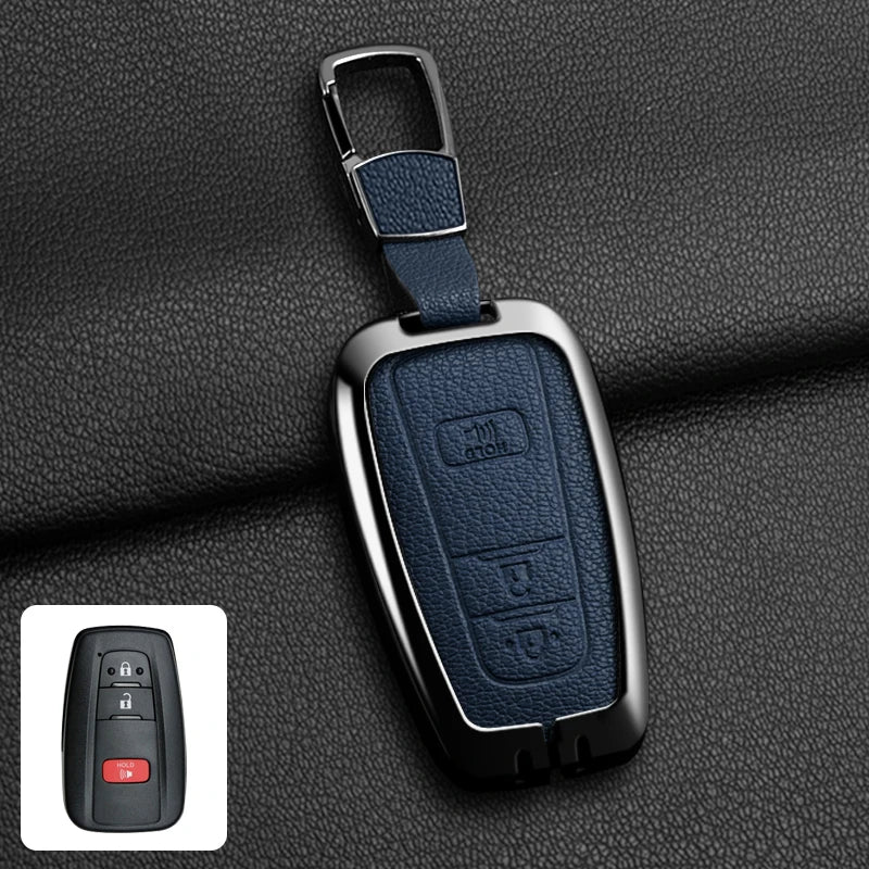 Étui de Protection Clé Toyota C-HR RAV4 Corolla Prius Camry Alliage de Zinc et Cuir