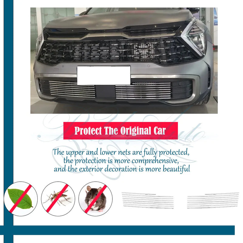 Calandre Kia Sportage NQ5 2024-2025, Filets Anti-Insectes Inox pour Grille Avant, 2 Pièces