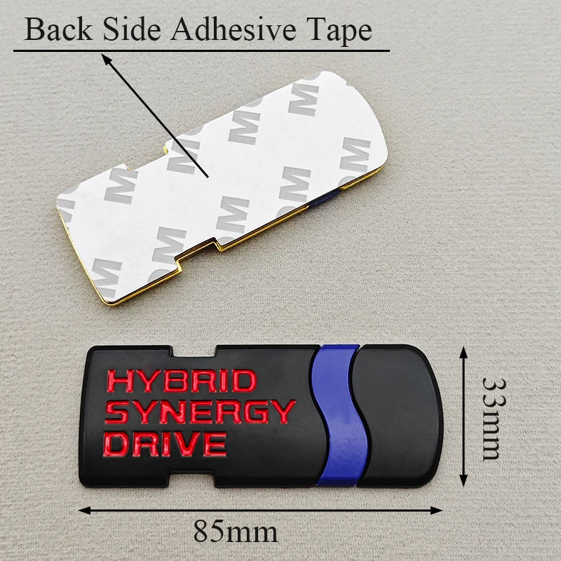 Emblème Hybrid Synergy Drive Métal 3D Toyota Corolla Yaris Auris RAV4 C-HR Noir Chrome Argent Or