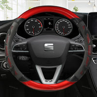 Couvre Volant Seat Leon FR, Ibiza, Arona, Ateca, Tarraco en Cuir Microfibre et Carbone 38 cm