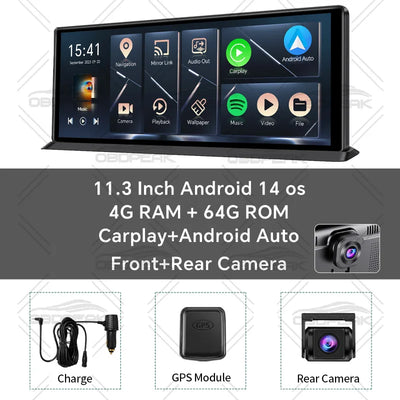 Dashcam K60 Pro 11 Pouces Android 14 CarPlay