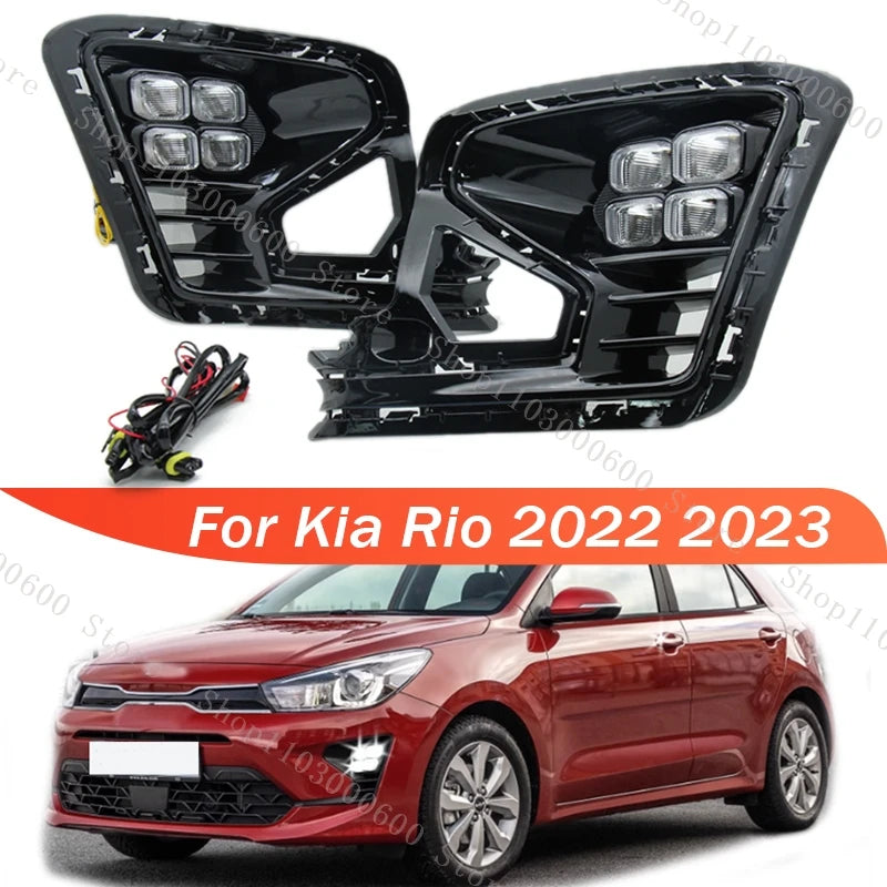 Antibrouillard LED Kia Rio 2022-2023 Blanc et Jaune Paire