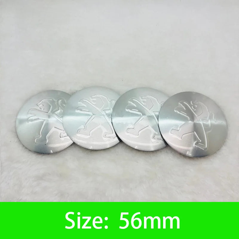 Autocollants Emblème de Moyeu Peugeot Lion 56 60 65 mm Lot de 4