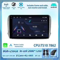 Autoradio CarPlay Peugeot 208 2008 2012-2018 Android Écran Tactile