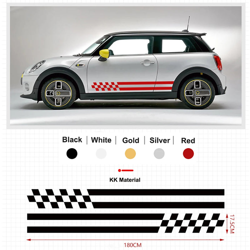 Autocollant Bande Latérale MINI Cooper Clubman F54 F55 F60 — vue de face