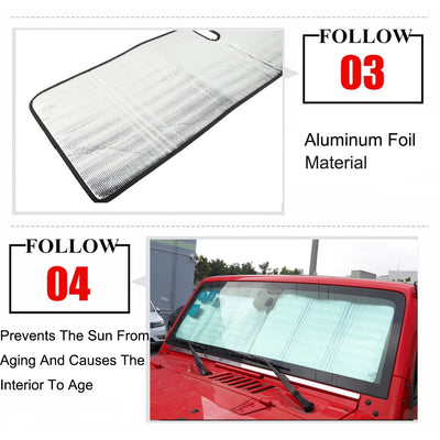 Pare-Soleil Pare-Brise Jeep Wrangler TJ JK JL et Gladiator JT