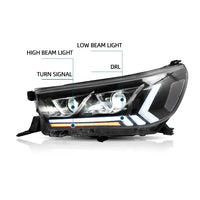 Phares LED Toyota Hilux Revo Rocco AN120 2015-2020 Clignotants Séquentiels Feux de Jour
