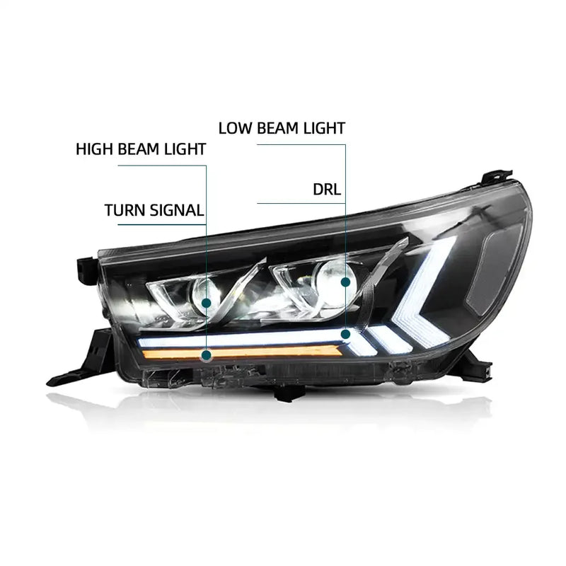 Phares LED Toyota Hilux Revo Rocco AN120 2015-2020 Clignotants Séquentiels Feux de Jour