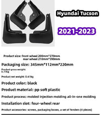 Garde-Boue Hyundai Tucson NX4 2021-2023 Jeu de 4 Bavettes Avant et Arrière en Plastique Souple
