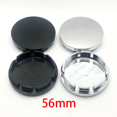 Cache-Moyeux Universels 56mm ABS Noir ou Argent