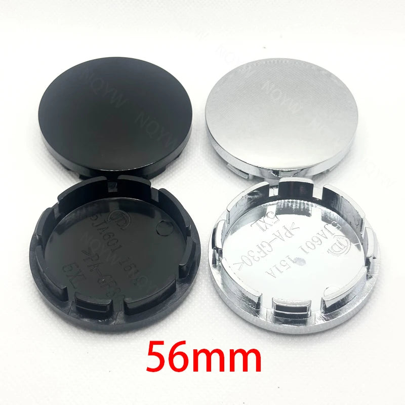 Cache-Moyeux Universels 56mm ABS Noir ou Argent
