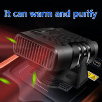 Ventilateur Chauffant Voiture 12V 24V Rotatif 360° Anti-Buée