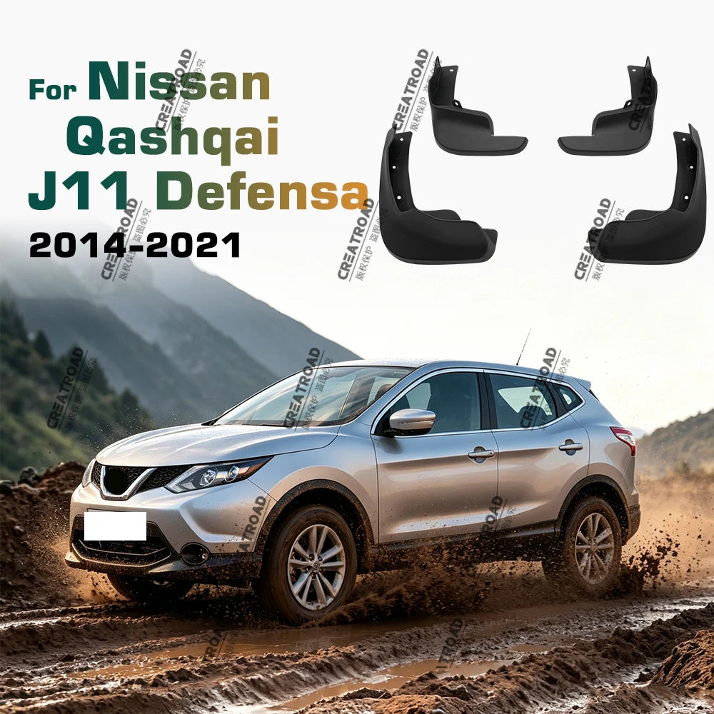 Garde-Boue Nissan Qashqai J11 2014-2021 Jeu de 4 Bavettes Avant et Arrière Anti-Éclaboussures