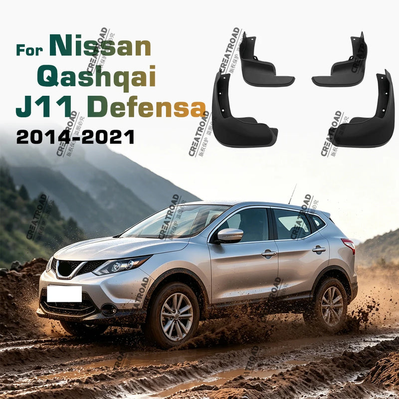 Garde-Boue Nissan Qashqai J11 2014-2021 Jeu de 4 Bavettes Avant et Arrière Anti-Éclaboussures