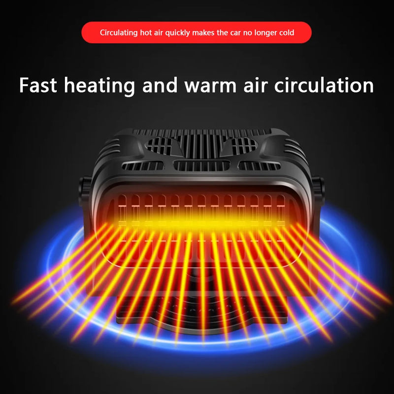 Ventilateur Chauffant Voiture 12V 24V Rotatif 360° Anti-Buée