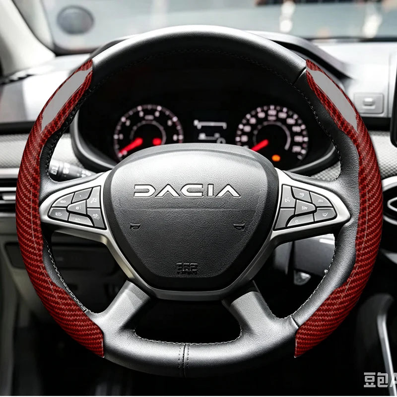 Surcouches de Volant à Clips Aspect Carbone Dacia Sandero Stepway Duster Jogger Bigster Spring Logan