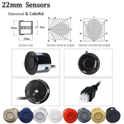 Radar de Recul Hippcron Écran LED 4 Capteurs 22 mm