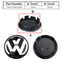 Cache-Moyeux Volkswagen VW Golf Polo Passat 55mm 76mm — vue en situation