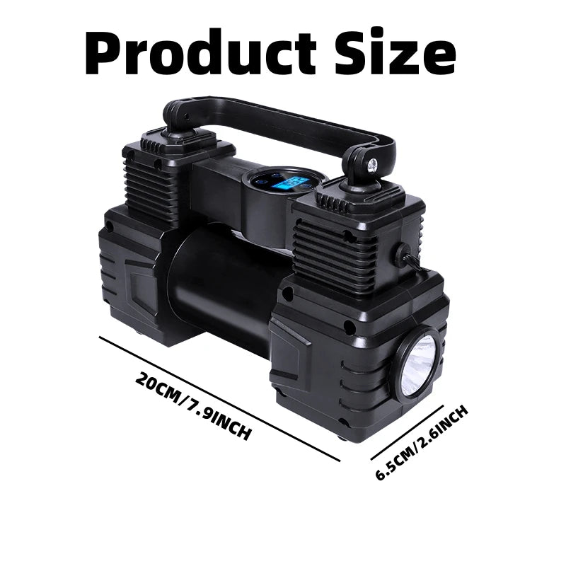 Compresseur de Pneu Voiture 12V Double Cylindre Manomètre ou Écran