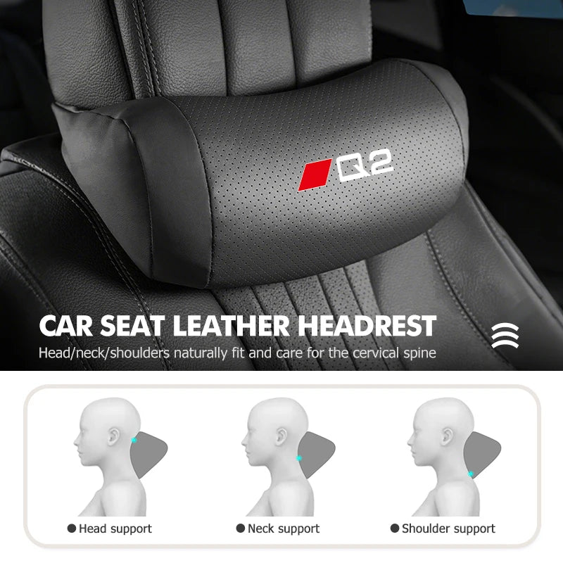 Coussin de Nuque Cuir Appuie-Tête Voiture Audi Q5 Q7 — vue de profil