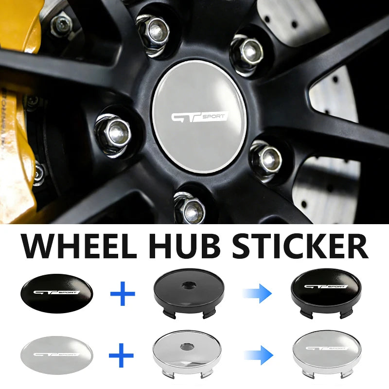 Cache-Moyeux GT Sport 56 ou 60 mm, Lot de 4, Noir ou Argent, pour Renault Clio, Twingo, Zoe, Mégane, Duster
