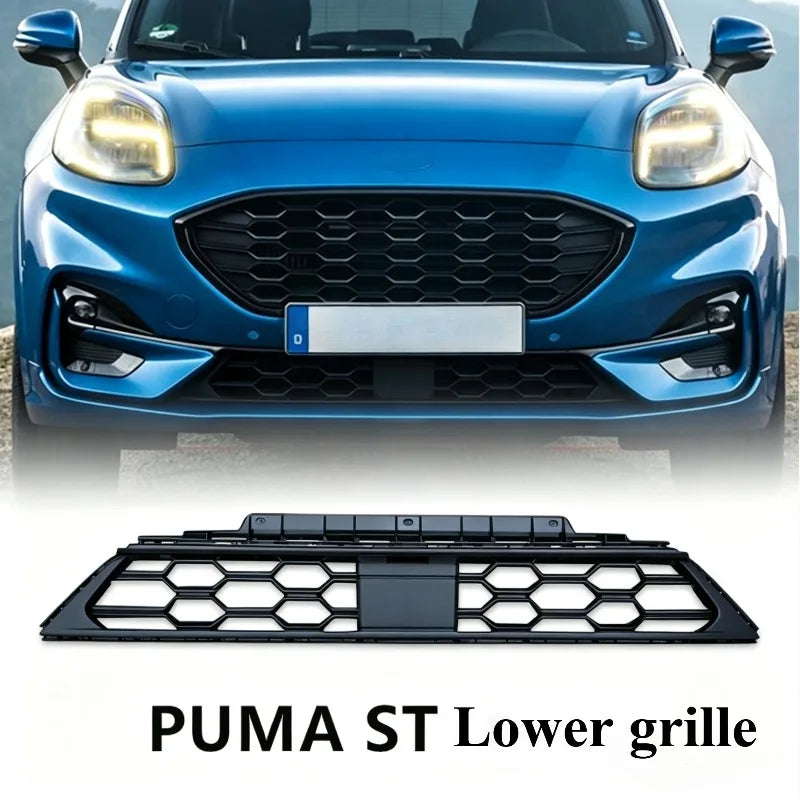 Calandre Ford Puma ST-Line 2019-2024 Nid d'Abeille Noir Brillant : Grille Supérieure, Inférieure ou Entourages