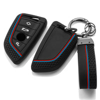 Coque de Clé Silicone BMW Série 1 2 3 4 5 6 7 X1 X3 X5 X7 F10 F20 F30 G20 G30 avec Dragonne