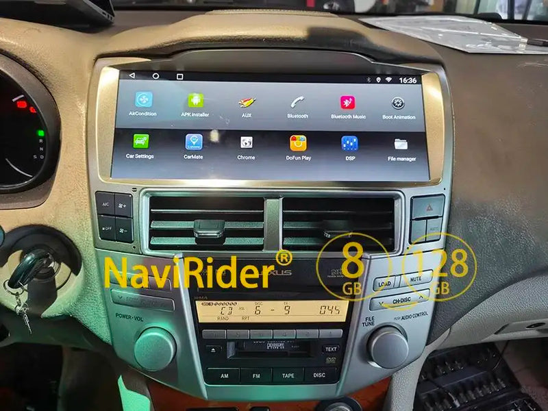 Autoradio Android 14 Écran 12,3 Pouces Lexus RX 300 330 350 400h 2004-2007 CarPlay GPS 4G