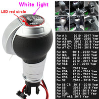 Pommeau de Vitesse LED Audi A3 A6 A7 Q3 RS — vue de trois quarts
