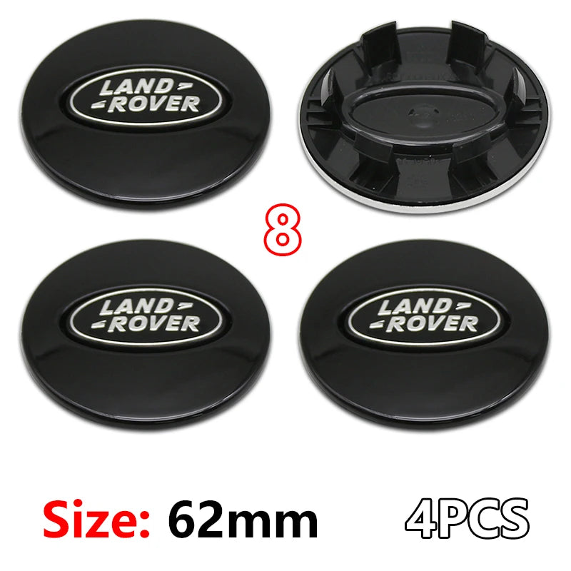 Cache-Moyeux Land Rover 62 mm Lot de 4 Emblèmes de Jante 3D ABS Chromé pour Evoque Defender Discovery 4 Range Rover Sport