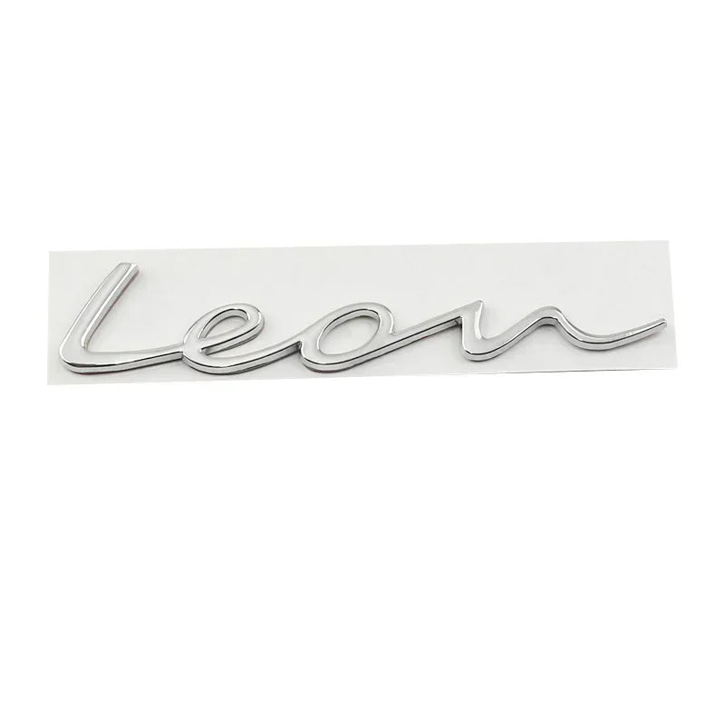 Emblème Lettres LEON 3D en Alliage de Zinc pour Seat Leon MK1 à MK6 et FR, Capitales ou Manuscrit, 5 Coloris