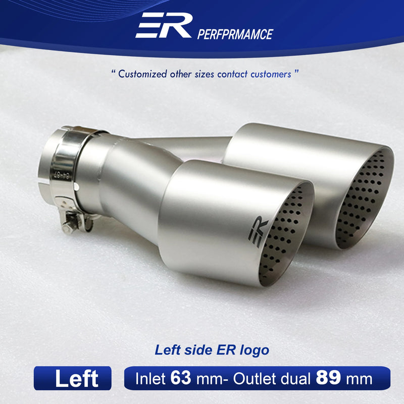 Embout d'Échappement Double Sortie Aspect Titane Mat Universel