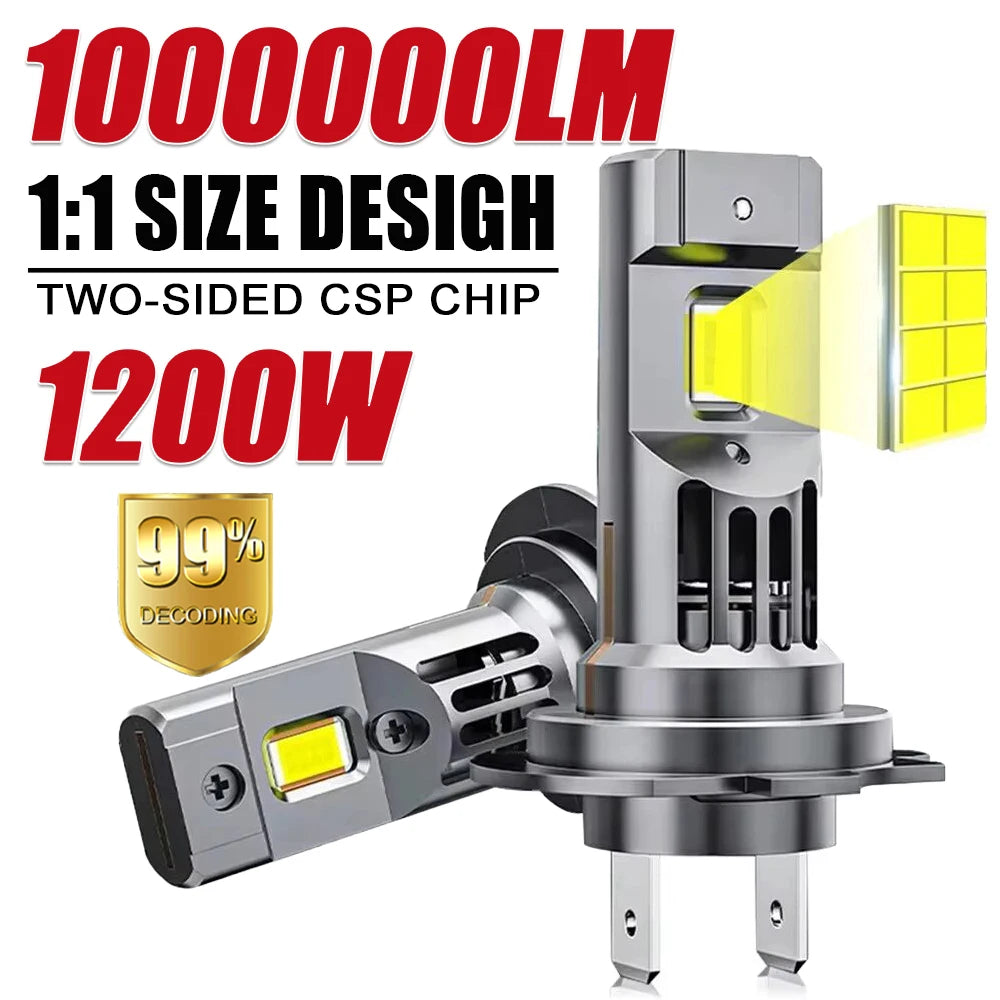 Ampoules LED H7 Canbus Ventilées 1200W 6000K