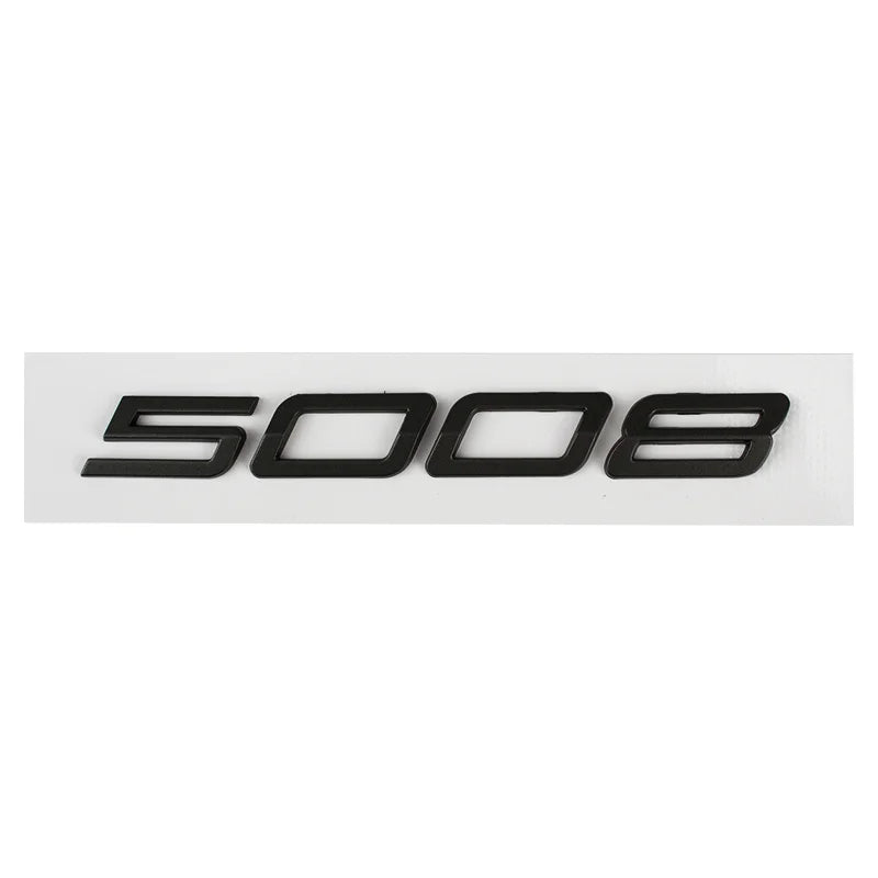 Logo Peugeot 2008, 3008, 4008 et 5008 en ABS 3D, Emblème Chiffres de Coffre 2023-2025, Noir Brillant, Gris Foncé ou Chrome