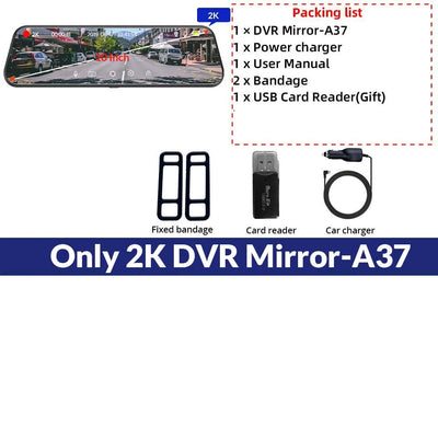 Dashcam Miroir E-ACE A37 2K Écran Tactile
