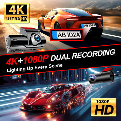 Dashcam 4K Double Canal H265 GPS Vision Nocturne
