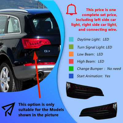 Feux Arrière LED Audi Q7 2006-2015 Animation Démarrage