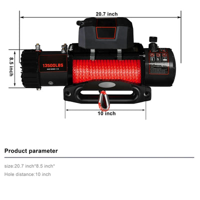 Treuil Électrique 13500 lbs 12V Corde Dyneema