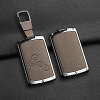 Étui de Protection Clé Renault Carte Alliage de Zinc et Cuir Mousqueton ou Dragonne