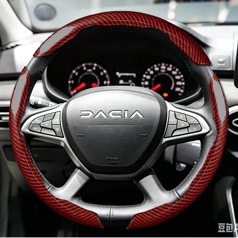 Surcouches de Volant à Clips Aspect Carbone Dacia Sandero Stepway Duster Jogger Bigster Spring Logan