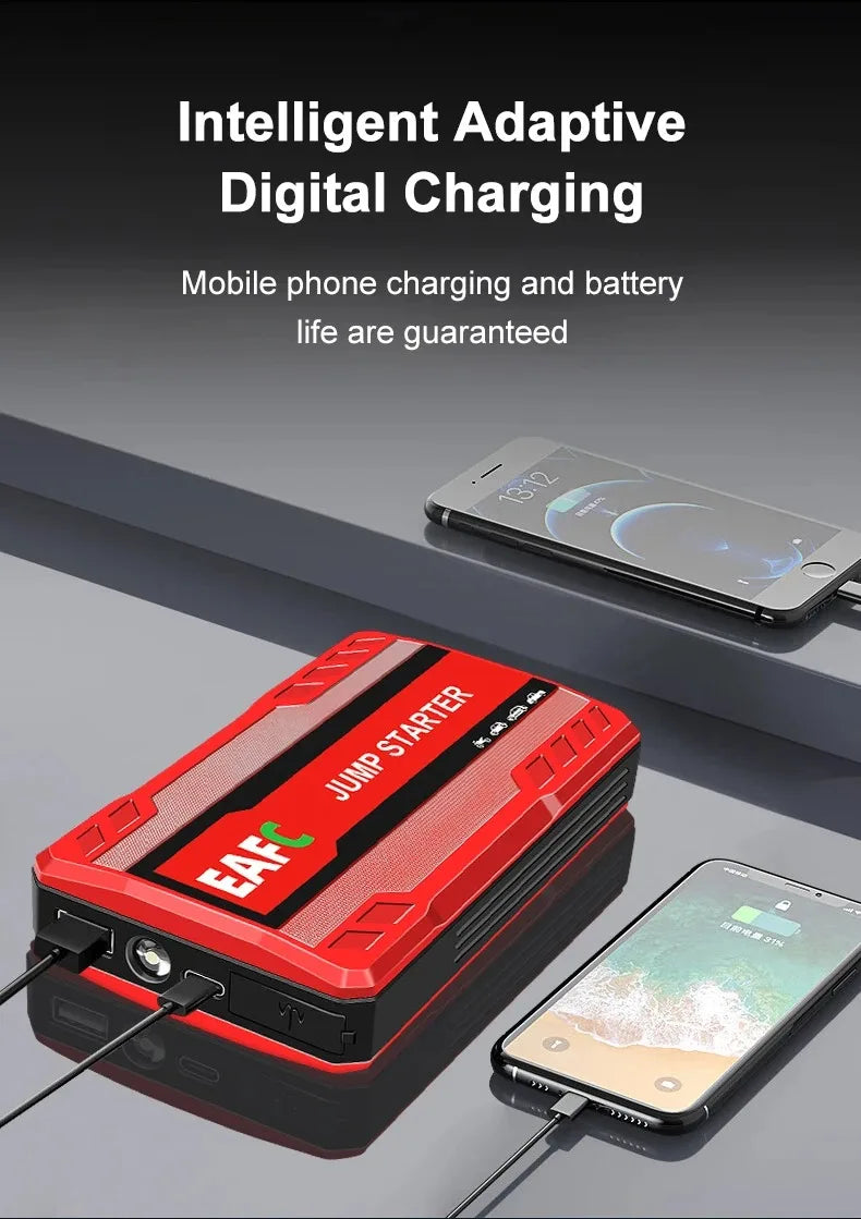 Booster de Batterie Voiture EAFC 600A 2000A Démarreur Portable 12V