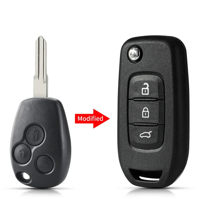 Coque de Clé Renault Mégane Clio Duster Kangoo Modus Twingo Dacia Sandero Logan Nissan Kubistar Clé Rabattable Modifiée