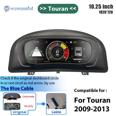 Tableau de Bord Numérique VW Caddy Touran Golf 5 Sharan