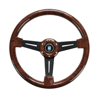 Volant de Course Universel 350 mm Aspect Bois 14 Pouces
