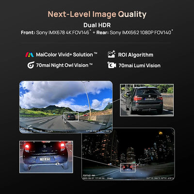 Dashcam 70mai A810S 4K Wi-Fi 6 GPS ADAS