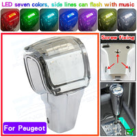 Pommeau de Vitesse Peugeot Cristal LED 7 Couleurs pour Boîte Automatique 206 207 307 308 3008 2008 RCZ